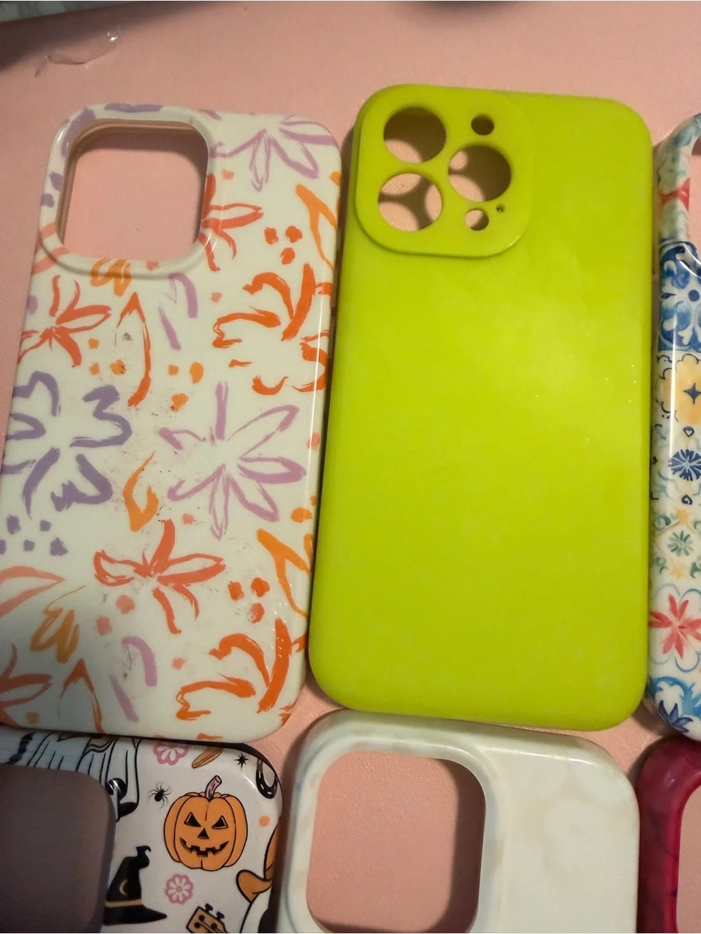 Slim Shock-Absorbent Phone Case - White & Neon Green